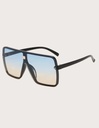 Flat Top Shield Fashion Glasses Multicolour