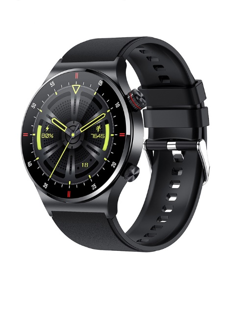ECG+PPG Bluetooth Call Smart Watch - Black silicone band