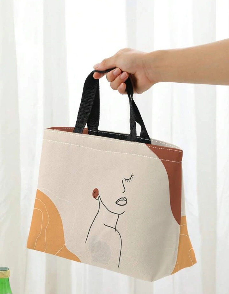 [sh2210059041094654] Figure Graphic Lunch Bag, Portable Polyester (Multicolor orange)