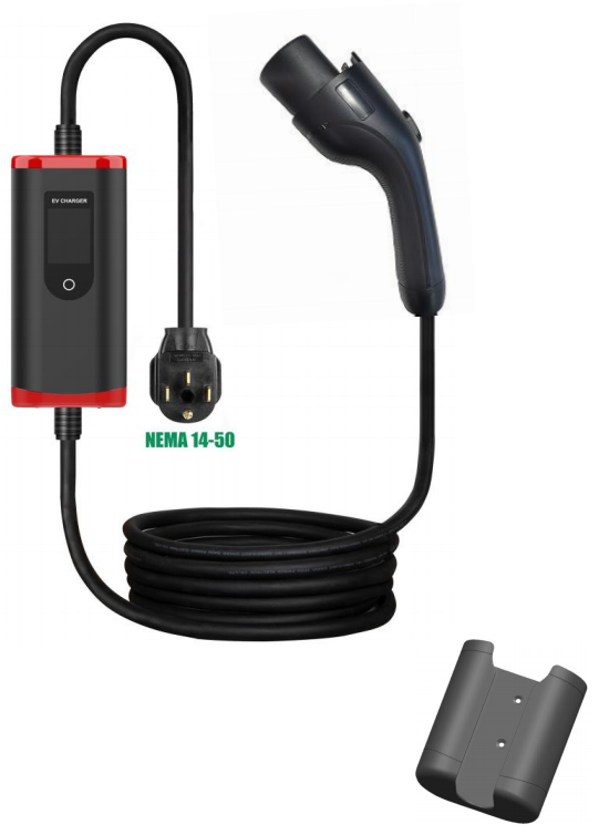 [EV-AUX-240-16A] Portable EV charger, 2.4-inch LCD, 16 A, Wi-Fi/Bluetooth