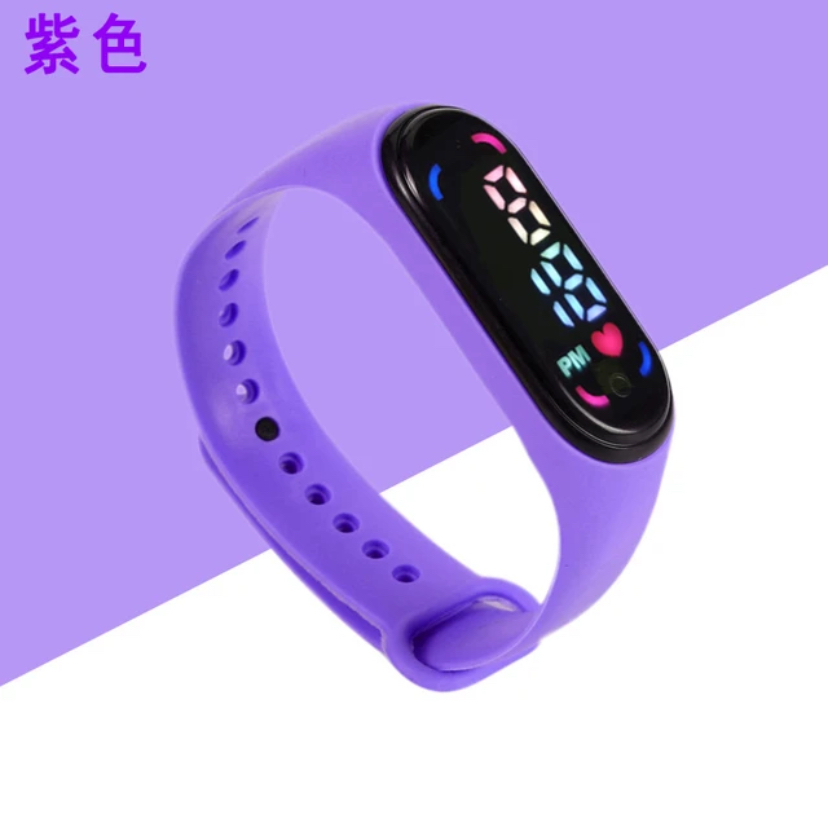 Multi-color LED Watch For Children, purple