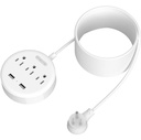 NTONPOWER Power Strip with 25ft Extension Cord, 3 Outlet 2 USB - White