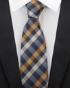 Men Plaid Pattern Casual Tie - yellow multicolor