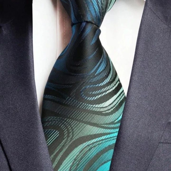 Men Graphic Pattern Fashion Tie - Green Multicolor