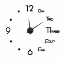 3D DIY Digital Wall Clock Acrylic Stickers - Black 100x100cm