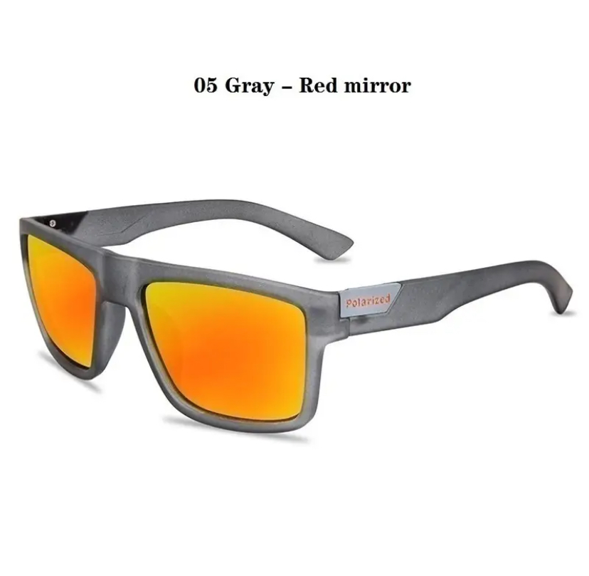 Men Women Polarized Sunglasses : 05 Grey-Red mirror