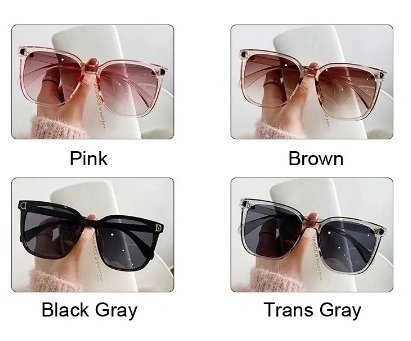 Fashion Oversized Sunglasses Woman Vintage Square - Brown