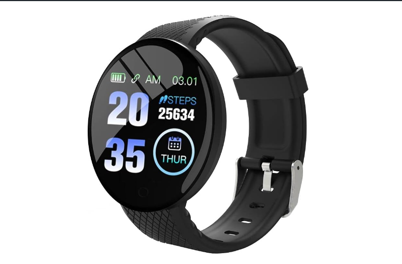 D18 Smart Bracelet Fitness Smart Watch: Black