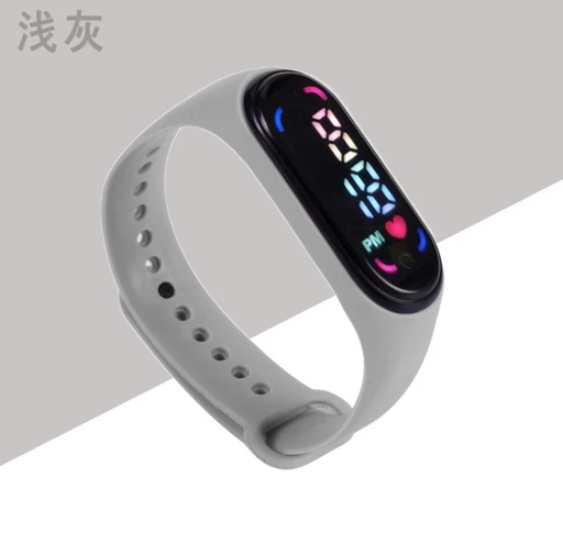 Multi-color LED Watch For Children, dark grey