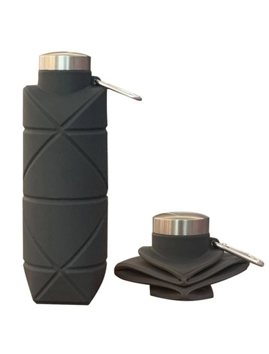 [sh2305200983592521] Silicone Foldable Water Bottle 700ml (Dark Grey)