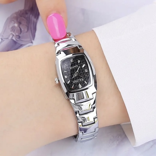 Luxury Crystal Women Bracelet Watch - Silver Black